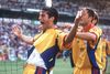 Cristi Chivu, euforic după golul marcat în România - Anglia la Euro 2000. FOTO: Imago