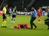 PAOK - FCSB. Mihai Lixandru s-a accidentat și a ieșit pe targă (foto: Iosif Popescu/GOLAZO.ro)