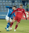 Accidentarea oribilă a lui Dan Sîrbu, din meciu cu Oțelul Galați 0-1. Foto: capturi Prima Sport 1