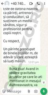 A treia parte a mesajului anonim trimis Gabrielei Mitroi, semnat "un p[rinte preocupat de binele copiilor, de adevăr și care așteaptă să luați măsuri".