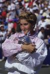 Monica Seleș, cu primul său trofeu la US Open, în 1991 Foto: Imago