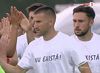Protest la Miercurea Ciuc   Bannerul apărut la tribuna a doua + fotbaliștii au intrat pe teren cu   tricouri speciale:  „Nu există!”. De la ce a pornit totul