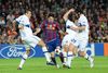 Lucio și Cristi Chivu, în duel cu Lionel Messi, în anul 2010/ Foto: IMAGO