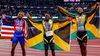 Noul podium mondial: Seville (în centru), Thompson (dreapta) și Lyles. Aur-argint-bronz Foto: Imago