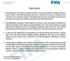 Decizia FIFA prin care FRF este sancționată în urma nerespectării procedurii în cazul „Ionuț Stancu - Rapid” (Sursă: gsp.ro)