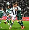 Mythou, la meciul împotriva lui Panathinaikos, în care a marcat primul gol în campionat. Foto: Imago