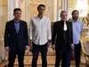 Narcis Răducan, Bogdan Argeș Vintilă, Gigi Becali și Alexandru Tudor la o conferință de presă, în 2019. Foto: Sport Pictures
