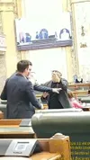 Victoria Stoiciu și Ionel Floroiu (PSD), conflict cu Liviu Fodoca (PACE) în Parlament. FOTO: captură video Mediafax