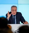 Florentino Perez, la conferința de la Valdebebas. Foto: Imago