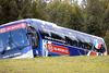 Autocarul din care jucătorii Franței n-au mai vrut să coboare în cantonamentul de la Knysna, Africa de Sud. Foto: Imago
