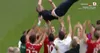 Bucuria celor de la Sepsi după ce au promovat în Liga 1. Foto: captură Prima Sport 1