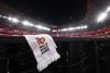 Viitorul Mondial și sloganul „Yalla  Vamos 2030”, pe stadionul Da Luz, la Lisabona. Foto: Imago