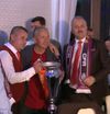 Ioan Varga, Dan Petrescu şi Vasile Dâncu la celebrarea titlului în 2019. Captură Digi Sport