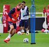 Harry Kane, căpitanul și golgheterul all-time al naționalei Angliei, la antrenament. Foto: Imago