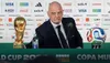 Gianni Infantino, la conferința de ieri, în Mexico City, înaintea Mondialului. Foto: Imago
