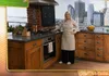 Emma Hayes, într-o imagine generată cu AI, în care decorul a fost modificat pentru a semăna și mai mult cu o bucătărie. Foto: captură X