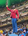 Lumumba, celebrul fan al RD Congo, prezent la meciul cu Columbia. Foto: captură X/@predictdotsport