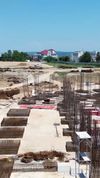 Noul stadion „Nicolae Dobrin” din Pitești începe să prindă contur. Foto: Facebook, @Constructii Erbasu