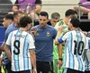 Messi și Argentina, într-o pauză de hidratare la Dallas, pe una dintre cele 4 arene acoperite, cu aer condiționat, la CM 2026. Foto: Imago
