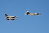 Trei avioane de vânătoare americane: F22 Raptor, urmat de două F16 Falcon. Foto: Imago