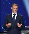 Ceferin, joi seară, la tragerea la sorți a fazei principale de Champions League. Foto: Imago