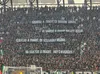 Ferencvaros - Ultras. Ultrașii gazdelor au afișat mesaje de amenințare (Foto: Facebook @FradiSas)