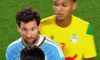 Matteo Ahlinvi, în spatele lui Leo Messi. Foto: captură video