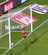 Mingea șutată de Ianis Stoica de la 11 metri nu a depășit în întregime linia porții (captură video Sport TV)