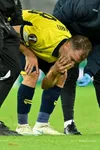 Prima reacție a lui Olaru după ce s-a ridicat. Foto: Imago