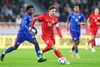 Aleksei Miranchuk (în roșu), la Rusia - Namibia 6-0 în amicalul de la Ekaterinburg, pe 3 octombrie. Foto: Imago