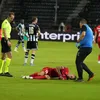 PAOK - FCSB. Mihai Lixandru s-a accidentat și a ieșit pe targă (foto: Iosif Popescu/GOLAZO.ro)