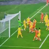 Muntenegru U21 - România U21: Sava primește gol direct din corner. Foto: captură Pro Arena