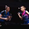 Bernadette Szocs și Sofia Polcanova, vicecampioane mondiale la dublu. FOTO: Facebook Federația Română de Tenis de Masă