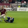 Răzvan Onea, accidentat de Zoran Mitrov (FOTO: captură Prima Sport 1)