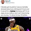 Mi-am dat demisia de la locul de muncă pentru că eram atât de stresat că te retragi, dar de fapt a fost o reclamă la Hennessy? Sunt atât de supărat pe tine, LeBron, dar nu am cum să nu te iubesc în continuare. O să cumpăr 10 sticle.
