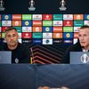 Daniel Niccolini și Lukasz Skorupski, înaintea meciului cu FCSB. Foto: Iosif Popescu