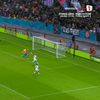 Primul gol primit de FCSB în partida cu Bologna. Foto: Captură Prima Sport