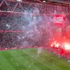 Torțele și artificiile din meciul dintre Ajax și Groningen. Foto: Captură X/Casual Ultra Official