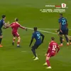Arbitrul partdei Inter - Liverpool a considerat că Bastoni l-a faultat pe Wirtz (FOTO: captură Prima Sport 1)