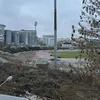 A început demolarea peluzelor pe stadionul din „Ștefan cel Mare”. Foto: Facebook, @Noul Stadion „Dinamo”.