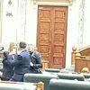 Victoria Stoiciu și Ionel Floroiu (PSD), conflict cu Liviu Fodoca (PACE) în Parlament. FOTO: captură video Mediafax