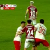 Eliminarea lui Matteo Duțu, în Rapid - Dinamo 3-2. Foto: captură YouTube/Prima Sport