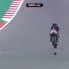 Momentul în care Jorge Martin a căzut de pe motocicletă. Foto: captură X/MotoGP