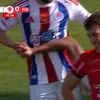 Golul lui Andrei Ciobanu în Oțelul - Hermannstadt. Foto: captură Prima Sport