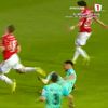 Eliminarea lui Alomerovic din finalul meciului Oțelul - UTA. Foto: captură Prima Sport