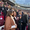 Roxana Mînzatu, în loja lui Joan Laporta la Barcelona - Real Madrid 2-0. Foto: Facebook, @Roxana Mînzatu