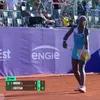 Jaqueline Cristian a câștigat setul secund în meciul cu Victoria Mboko. Foto: Captură „X”, @WTA