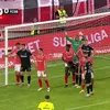 Joyskim Dawa, gol în minutul 10 al meciului Dinamo - FCSB. Foto: Captură Prima Sport