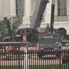Construcția arenei din fața Casei Albe dedicată evenimentului UFC. Foto: captură video BBC