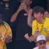 Travis Scott a sărbătorit intens golul lui Vinicius, la meciul Brazilia - Maroc 1-1 (captură AntenaPlay)